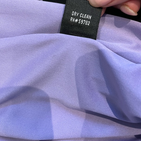 Adrianna Papell Paisley 3/4 Sleeve Cowl Neck Purple Green Shift Dress Size 2P - Picture 5 of 7